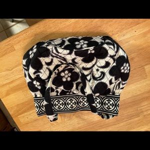 Vera Bradley black & white flowers purse & wallet
